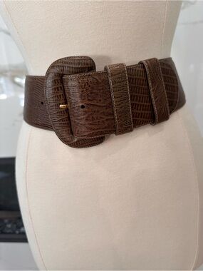 Vintage Donna Karan Wide Leather Belt— Size Small